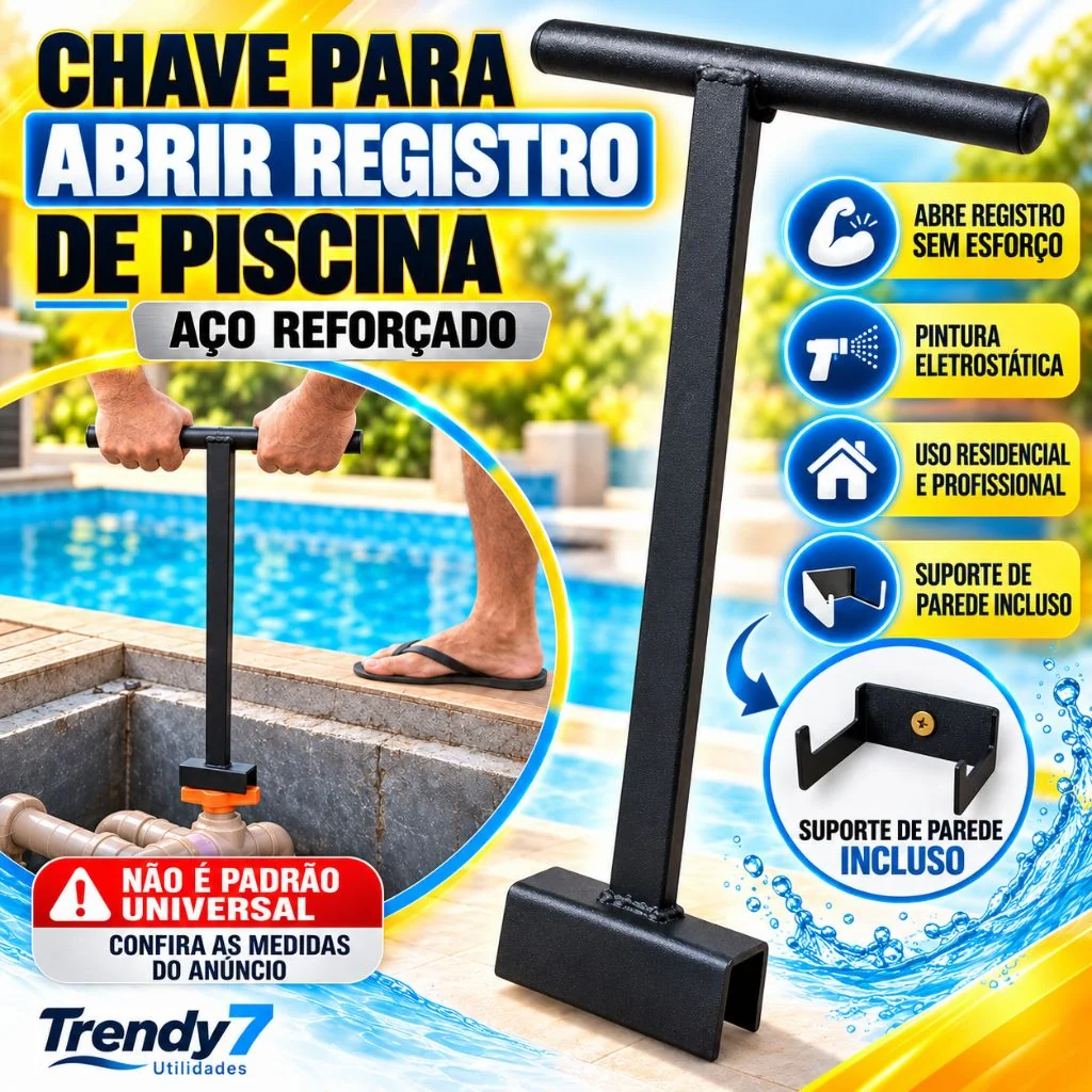 Arte comercial da chave Trendy7 Utilidades de 50 cm para registro de piscina